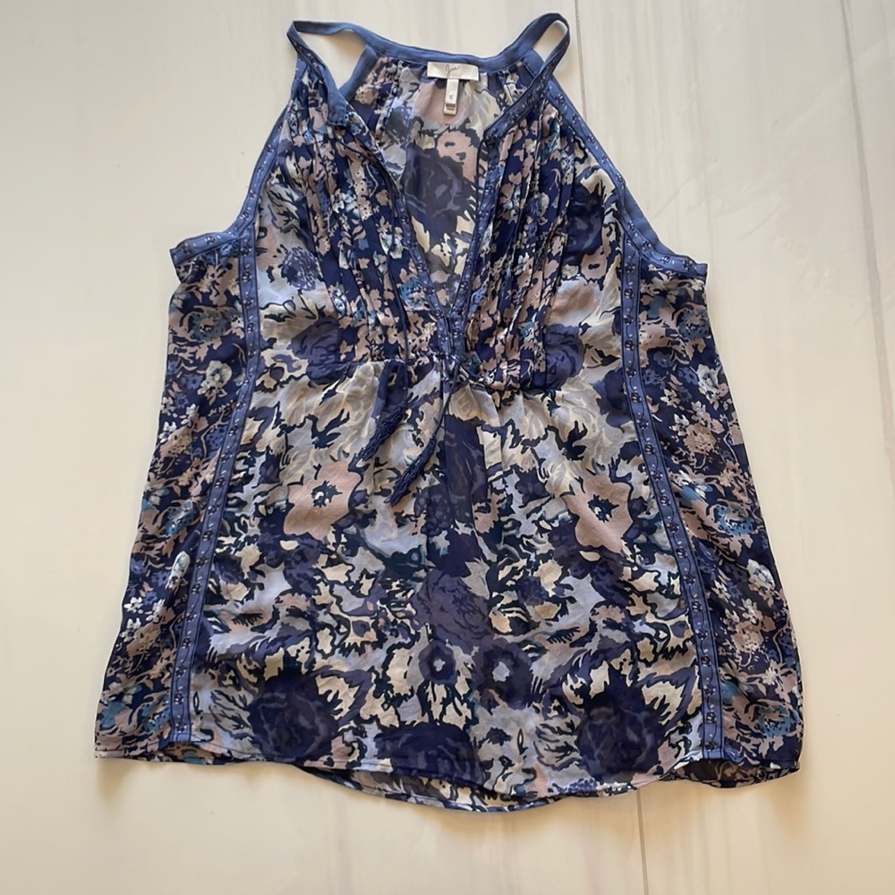 Joie Shara sheer floral sleeveless tank top blouse
